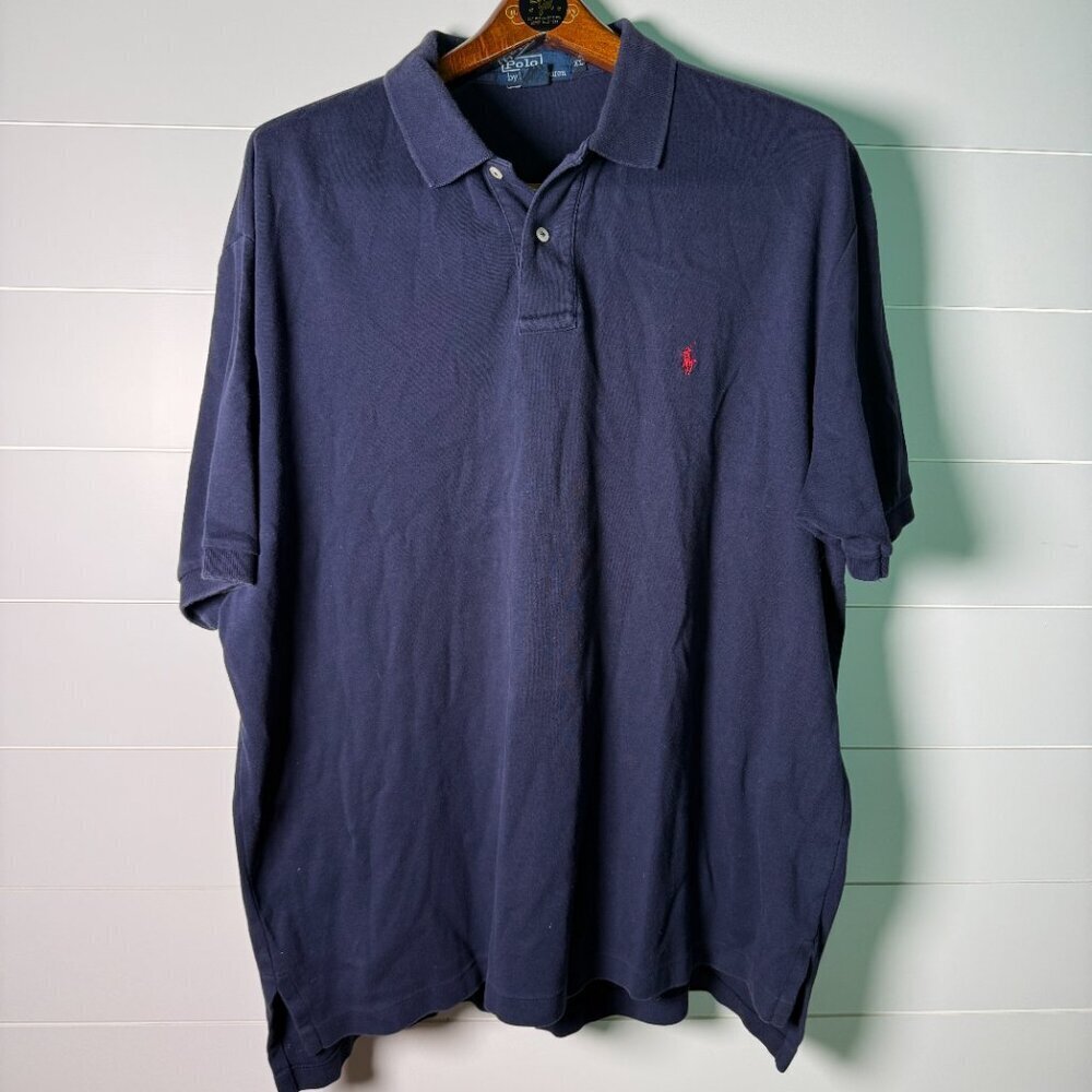 POLO by Ralph Lauren Navy Polo Men's Shirt with Red Pony Sz XL 100% Cotton